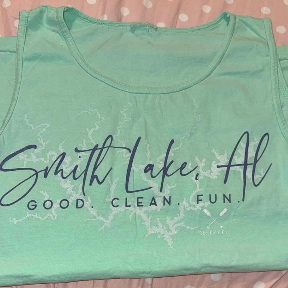 Mint Green Graphic Tank Top